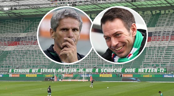 Kühbauer (l.) und Peschek sind nicht einer Meinung.