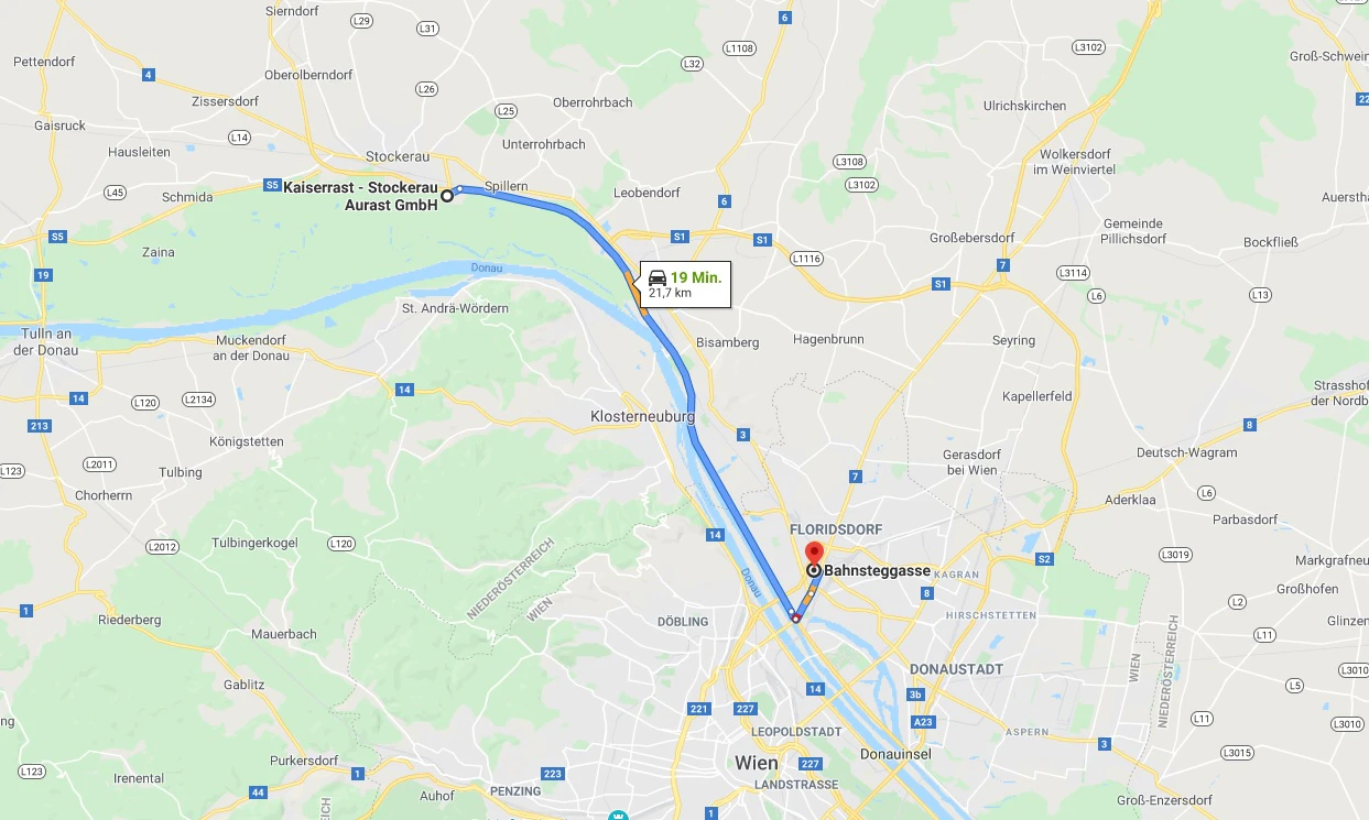 Die Fluchtroute des Drogenlenkers. 