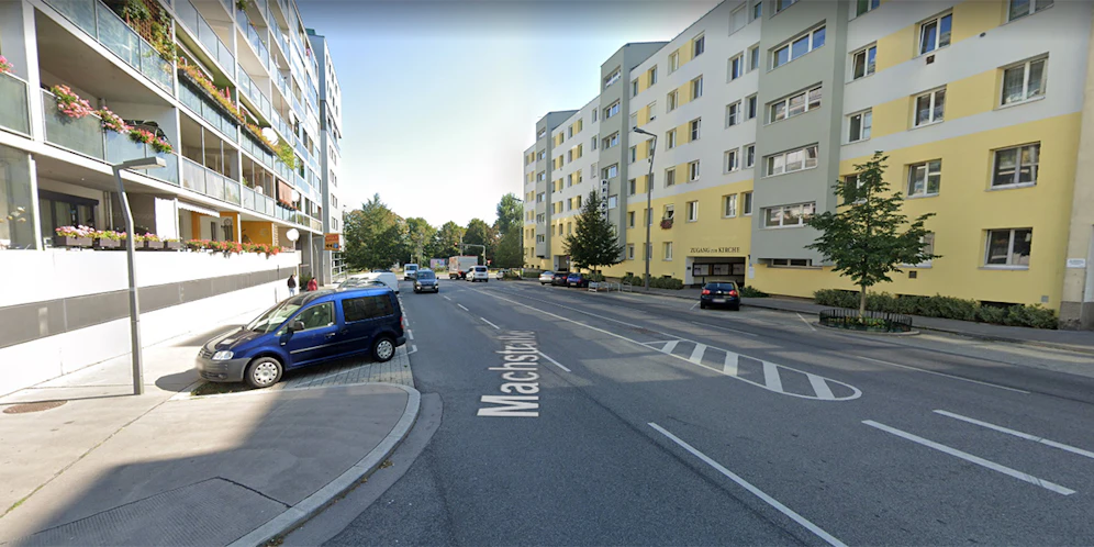 Der Mann zückte ein langes Messer auf der Wiener Machstraße.