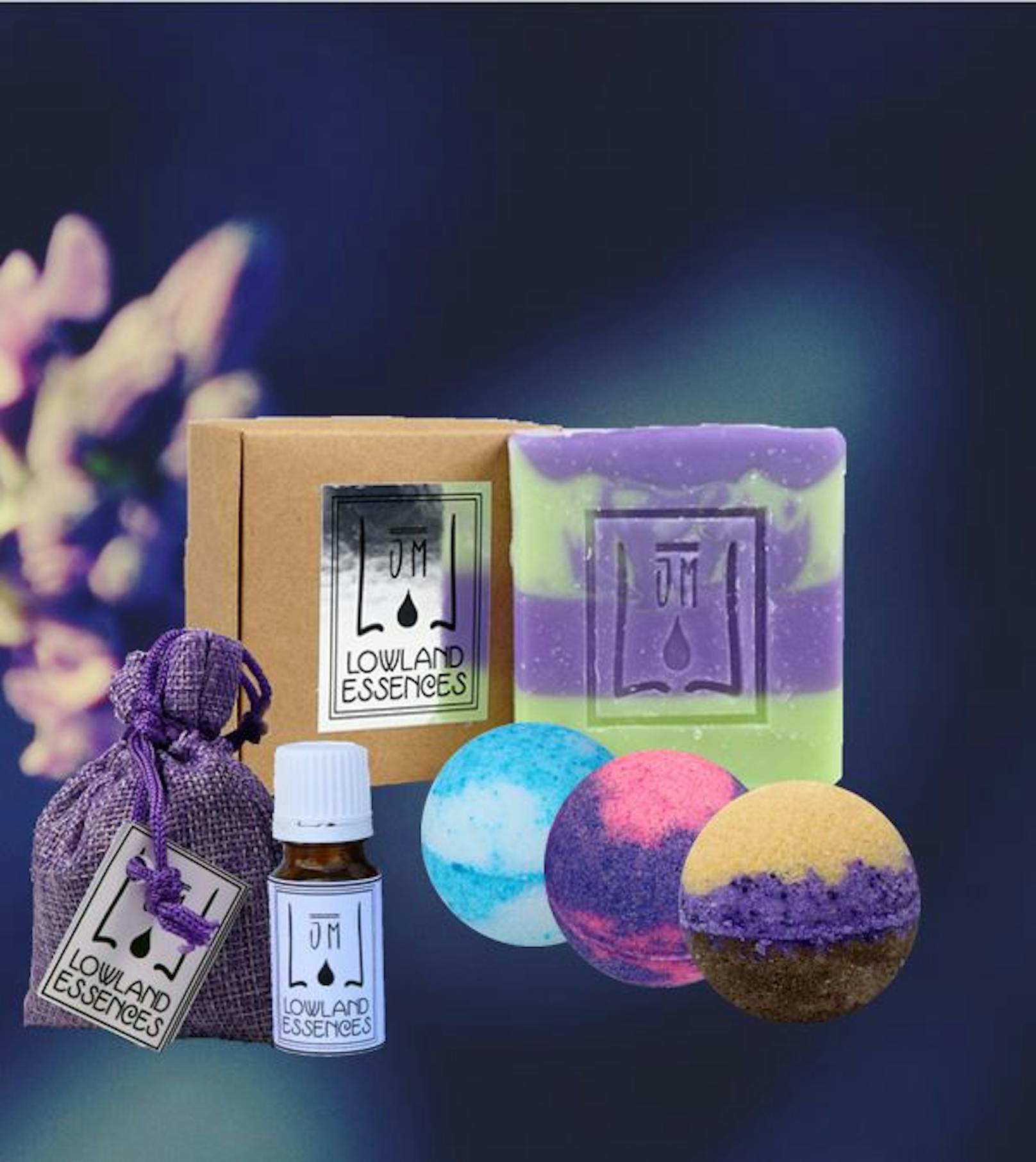 Die Lavendel-Produkte.