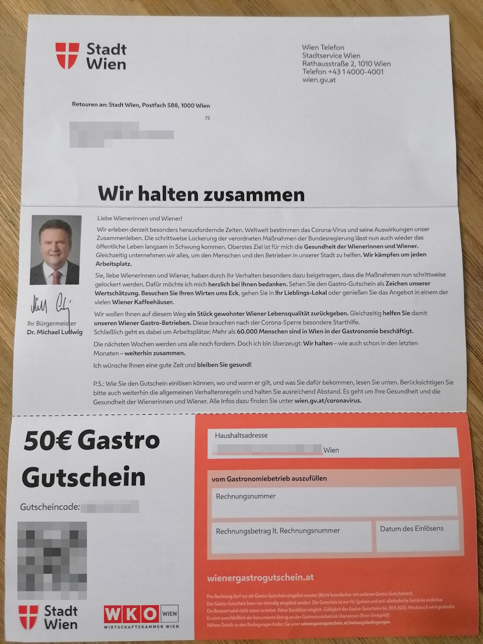 So sieht er aus: Der Wiener Gastro-Gutschein