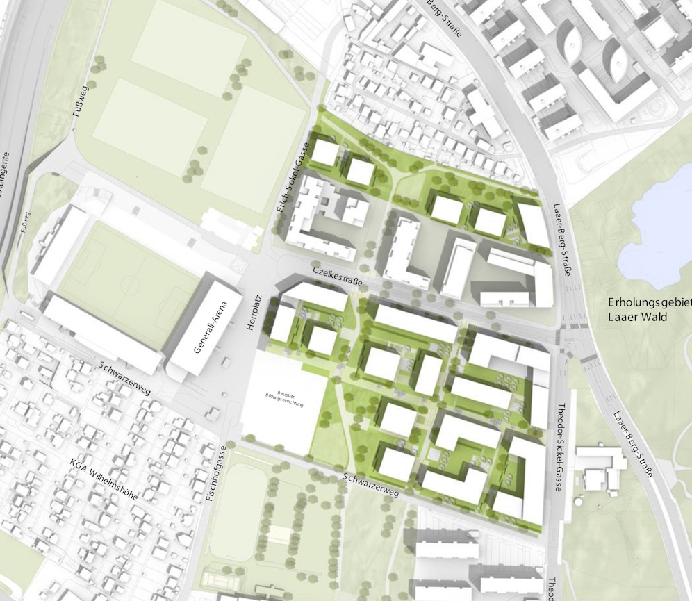 Viola Park: Wohnen, Lernen und Arbeiten neben dem Stadion der Wiener Austria