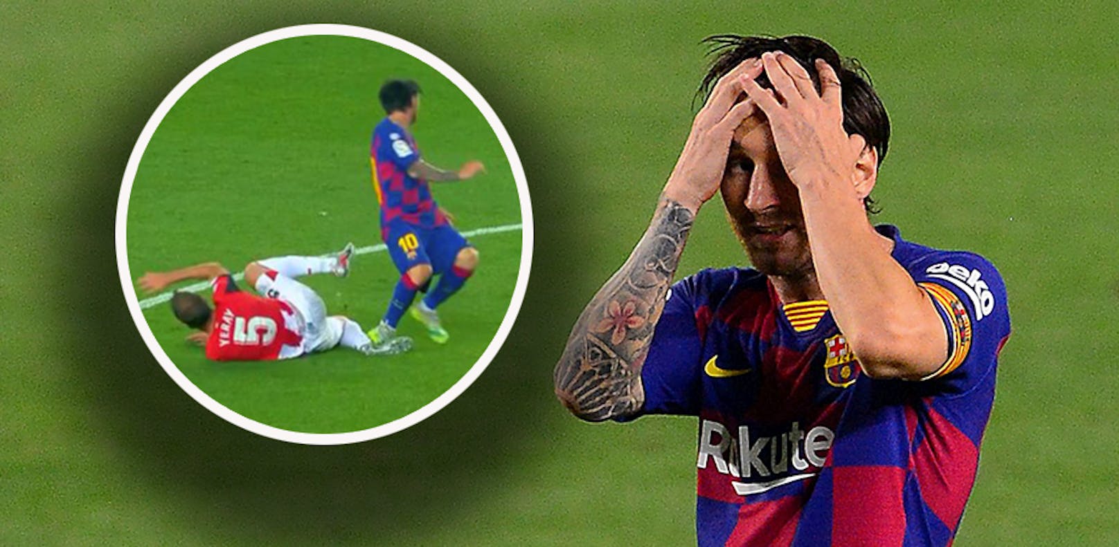 Lionel Messi entgeht einer roten Karte. 