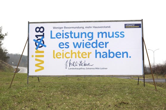 Wahlplakat der VPNÖ bei der Landtagswahl 2018.