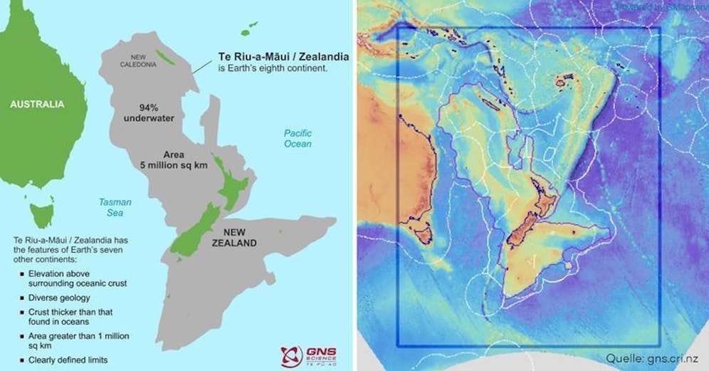 Zealandia, der achte Kontinent, konnte nun in seiner vollen Pracht kartiert werden.