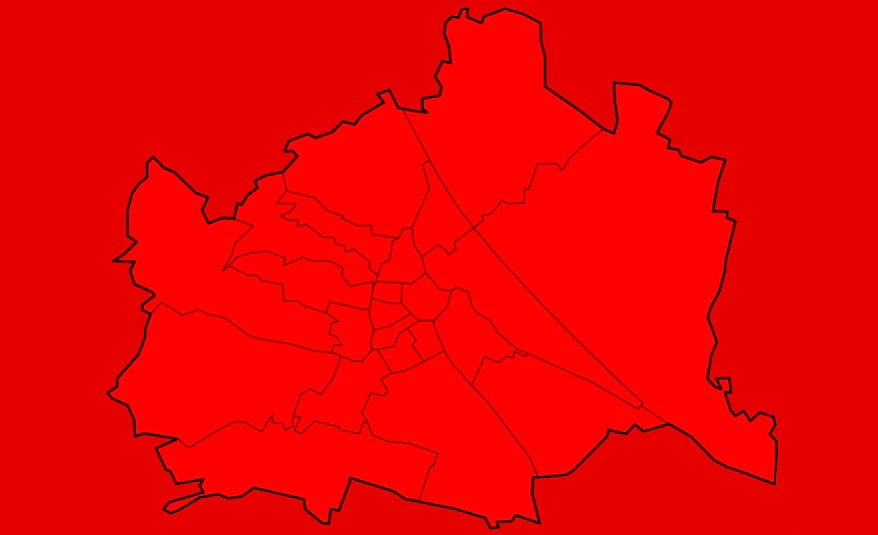 Aktuelle Unwetterkarte für Wien.