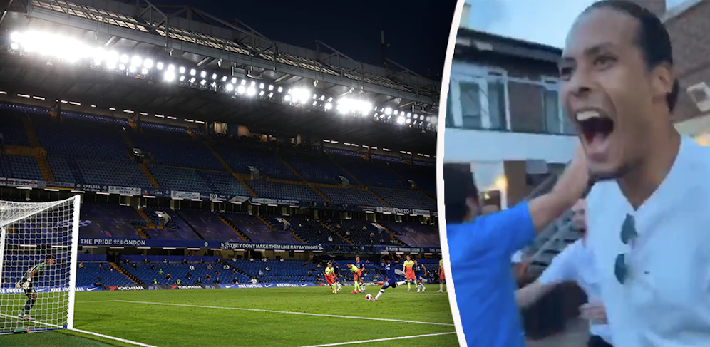 Virgil van Dijk und Co. feiern den verwandelten Elfmeter von Willian. 