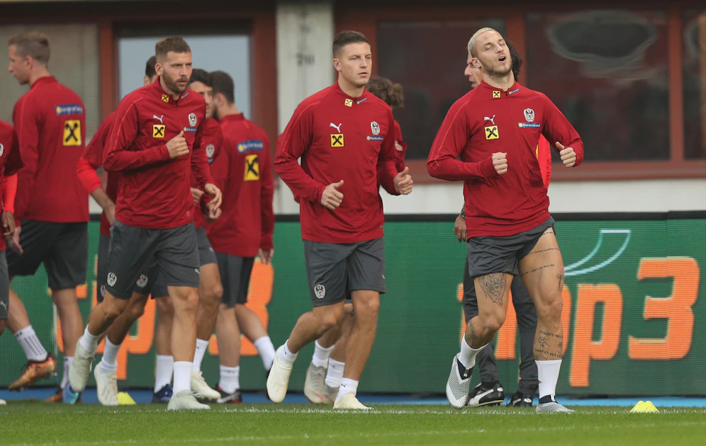 Kevin Wimmer mit Marko Arnautovic und Guido Burgstaller