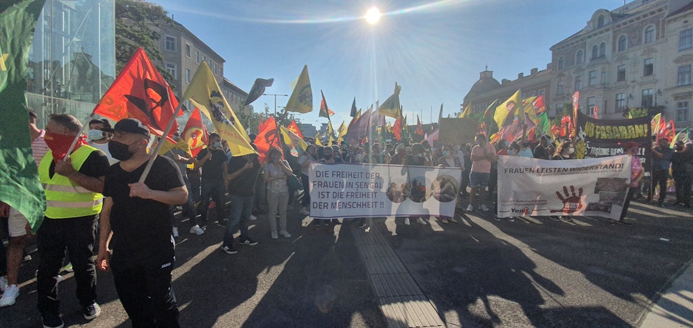 Die Kurden-Demo in Wien am 27. Juni 2020.