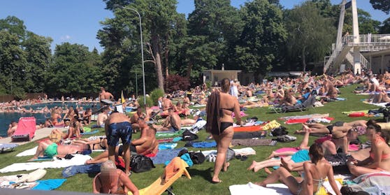 Das Schönbrunner Bad am ersten Hitzewochenende im Juni.