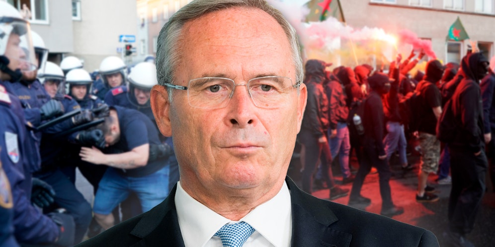 Wiens früherer Vize-Polizeichef, Karl Mahrer, zu den Ausschreitungen um die Kurden-Demos: 