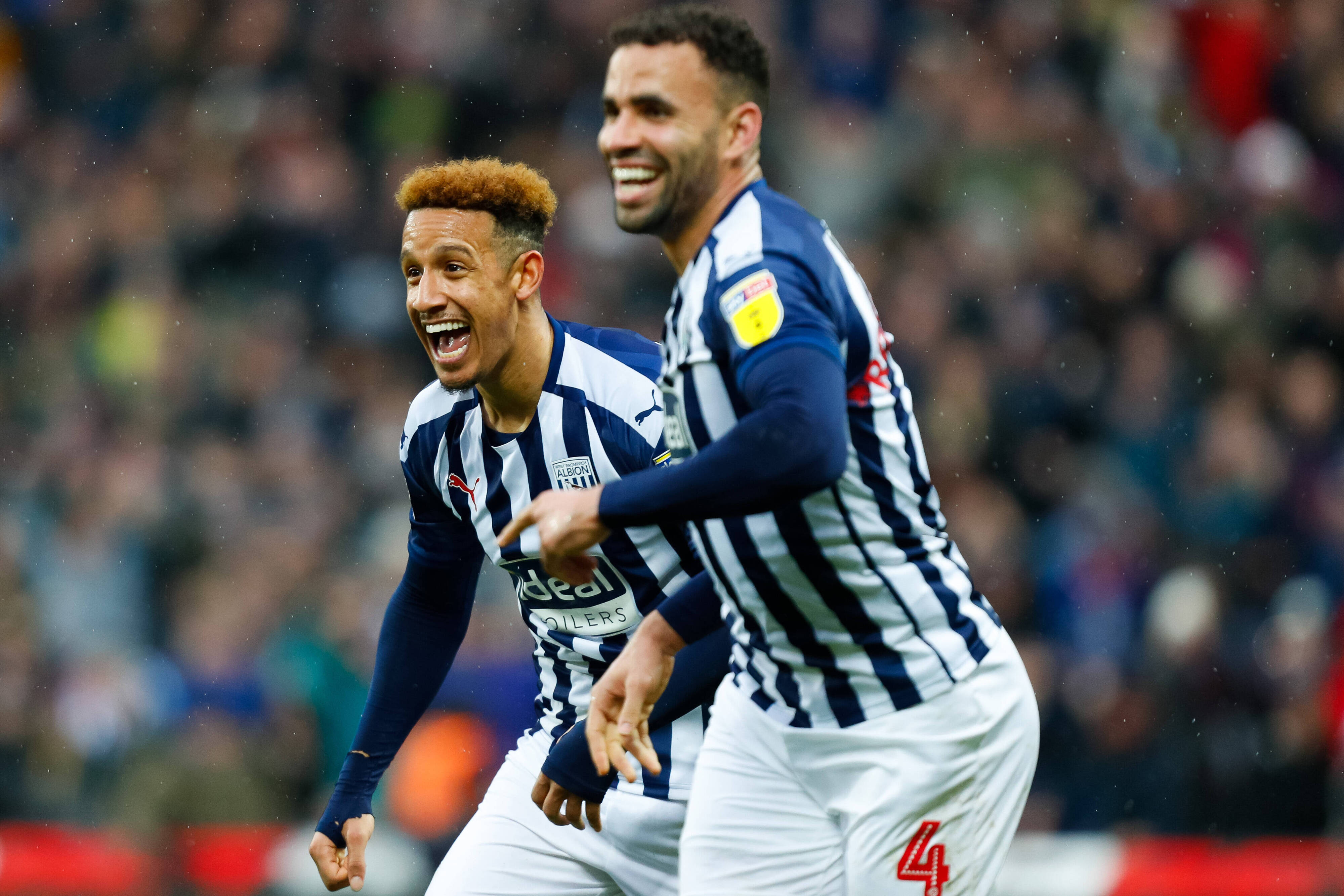 Hal Robson-Kanu und Callum Robinson von West Bromwich Albion.