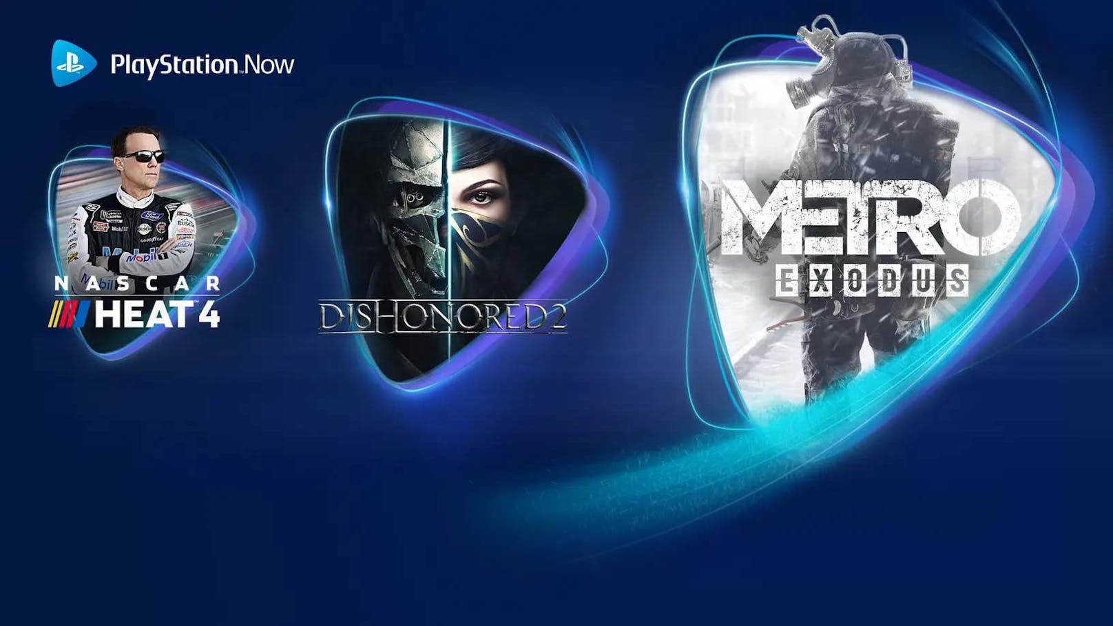 PlayStation Now-Spiele im Juni: Metro Exodus, Dishonored 2 und NASCAR Heat 4.