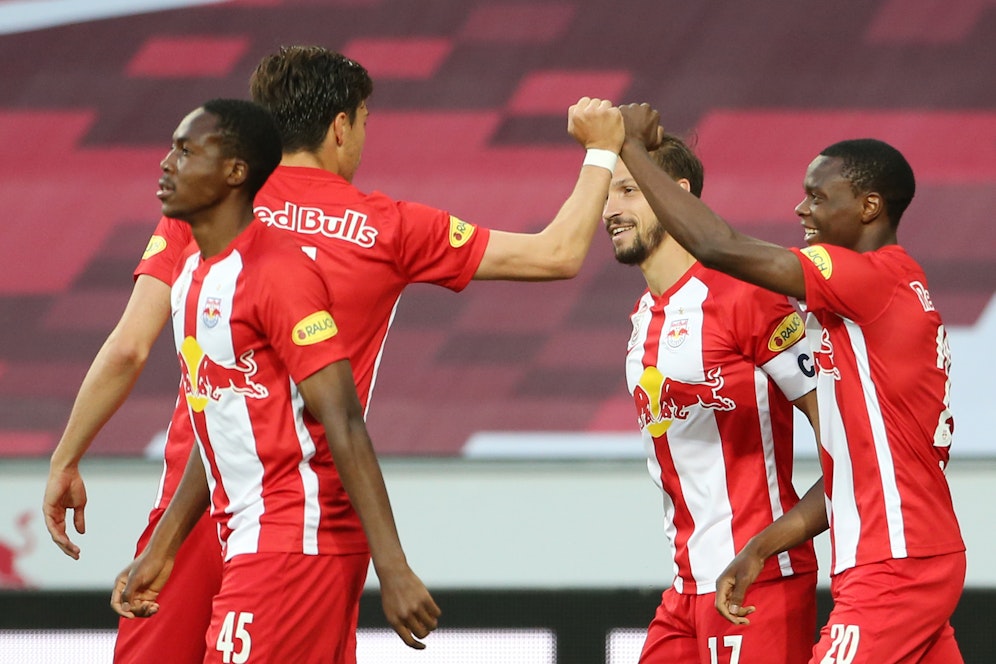 Patson Daka bejubelt seinen Treffer.