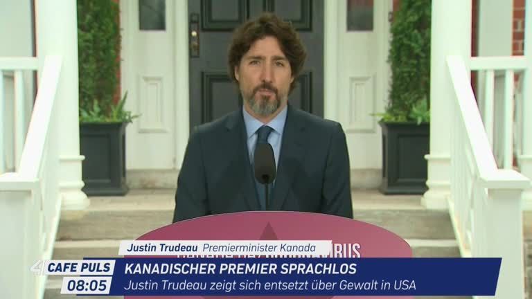 Justin Trudeau zeigt sich entsetzt über Gewalt in USA.