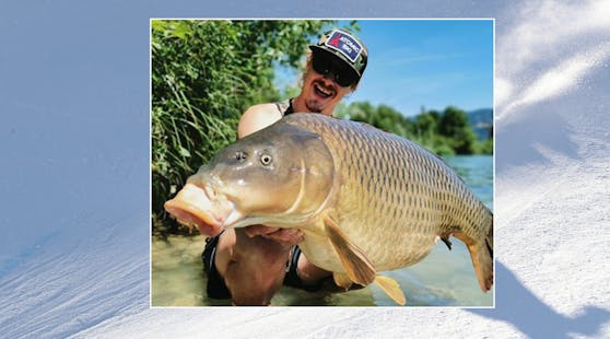 Manuel Feller mit dem Riesenfisch