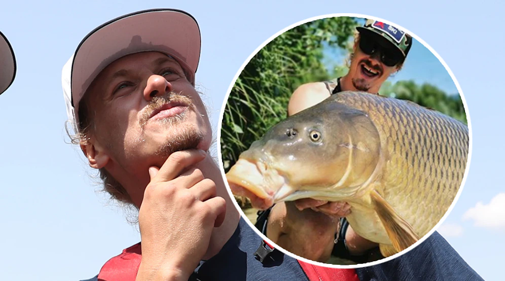 Manuel Feller mit dem Riesenfisch
