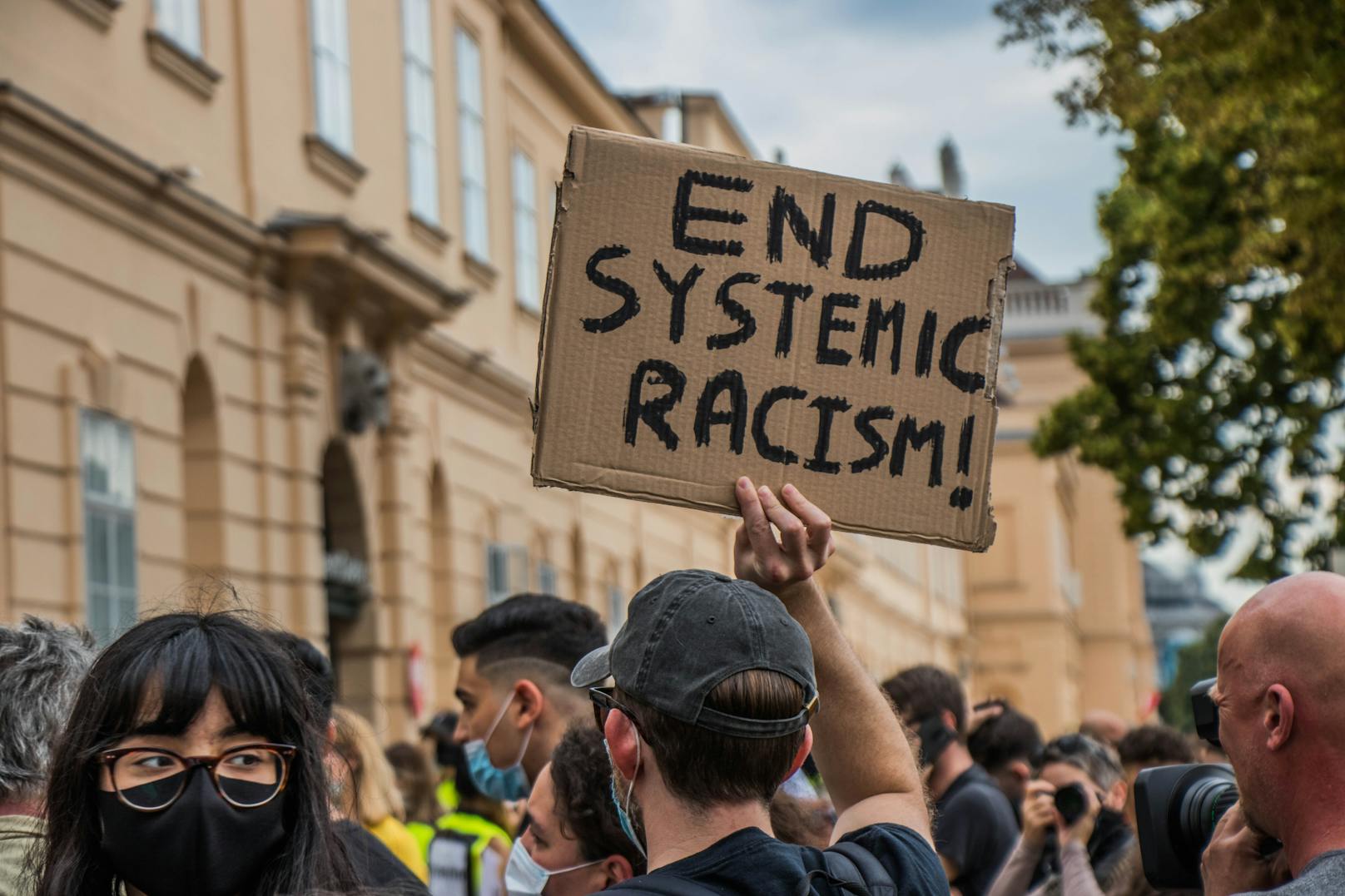 "End systemic racism!"