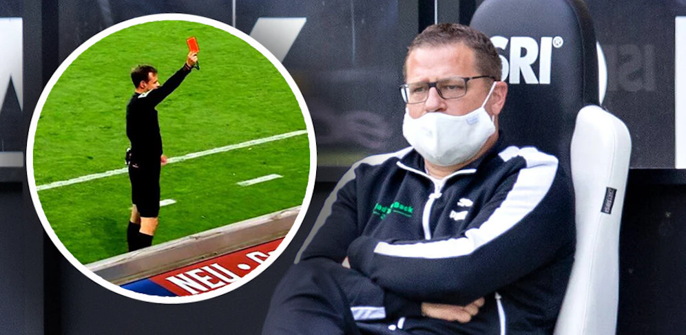 Max Eberl kassiert die Rote Karte.