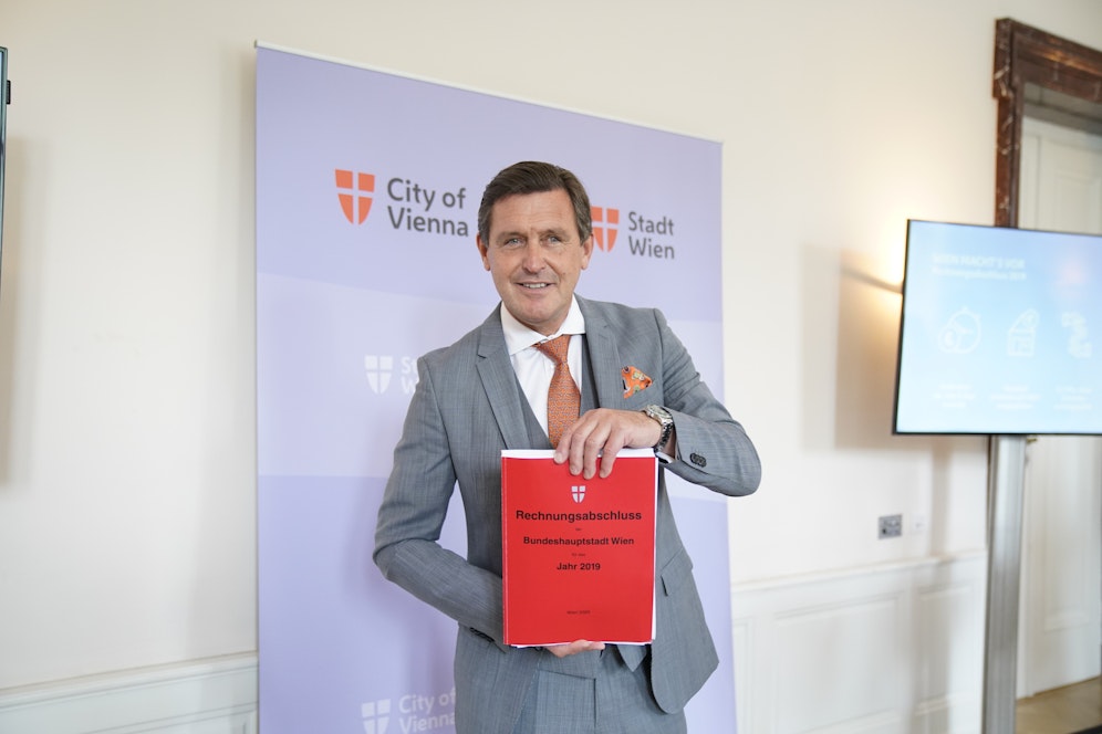 Finanzstadtrat Peter Hanke präsentierte am Montag den Rechnungsabschluss 2019.