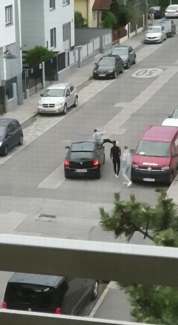 Der Autofahrer stieg einfach aufs Gas. 