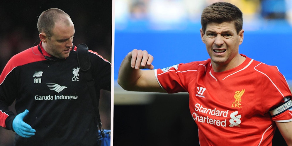 Links Ex-Teamarzt Andrew Massey, rechts der ehemalige Kapitän Steven Gerrard.
