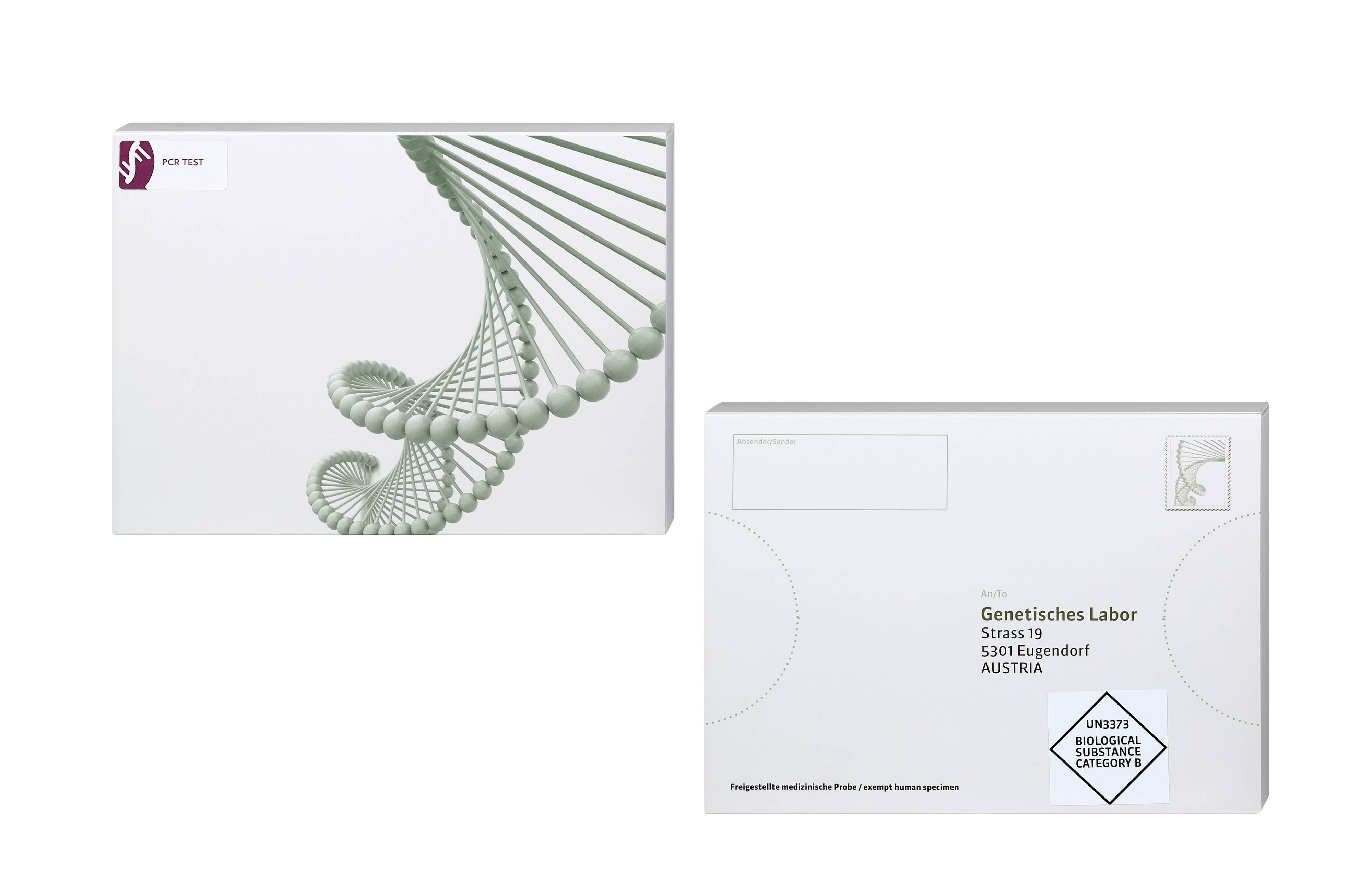 Vorder- und Rückseite des "Coronavirus-Test für zuhause"