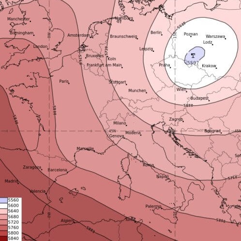 Das "Höhenei" über Polen am Freitag, 17. Juli, um 5.00 Uhr früh