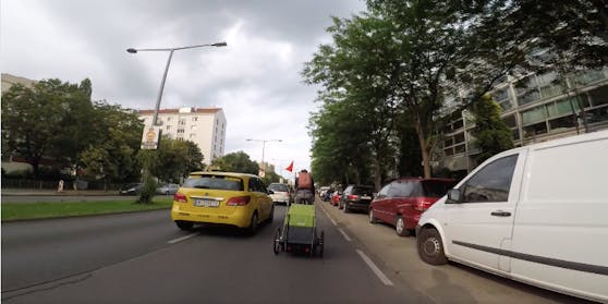 Gefährliche Radfahrt in Wien-Brigittenau