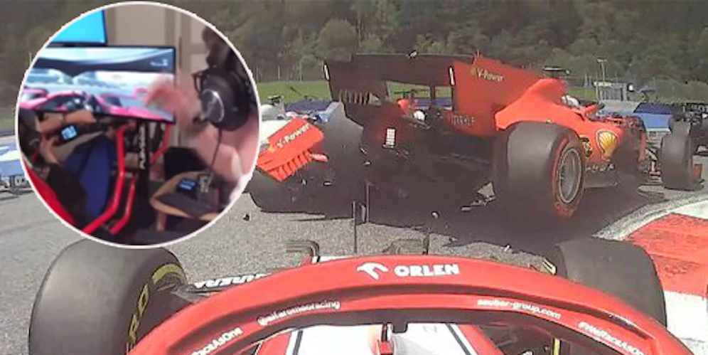 Charles Leclerc schießt Sebastian Vettel ab, seiner Freundin passierte das schon auf der Konsole.
