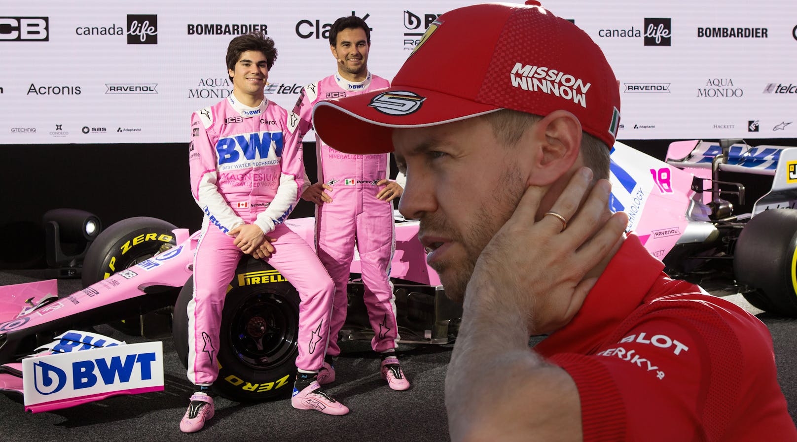 Kommt Vettel, muss Perez (r.) gehen – oder Stroll (l.).