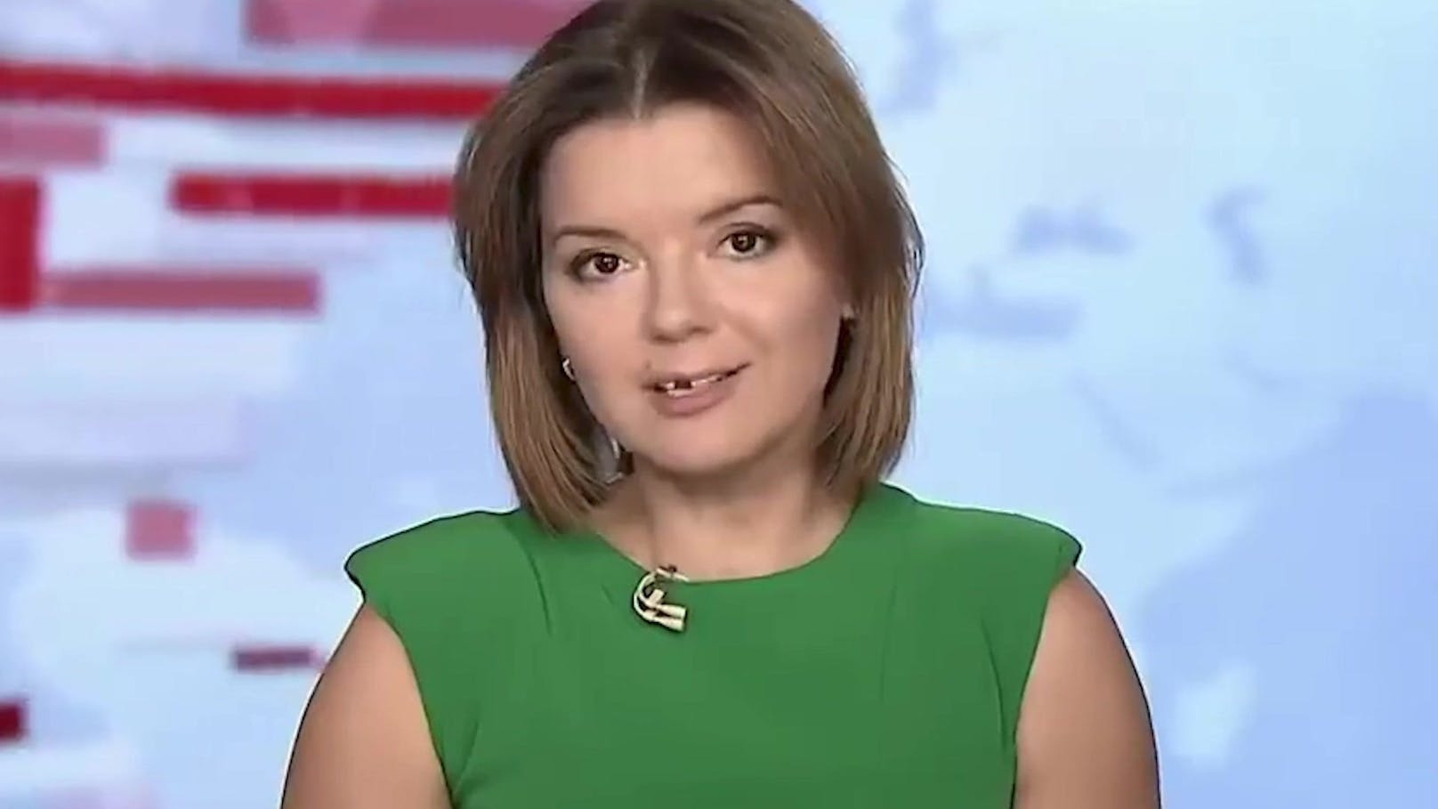 News-Anchor Marichka Padalko blieb trotz fehlendem Schneidezahn cool.