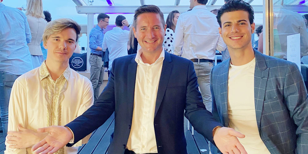 Unternehmer Josef Mantl mit Stargeiger Yury Revich (l.)<br>