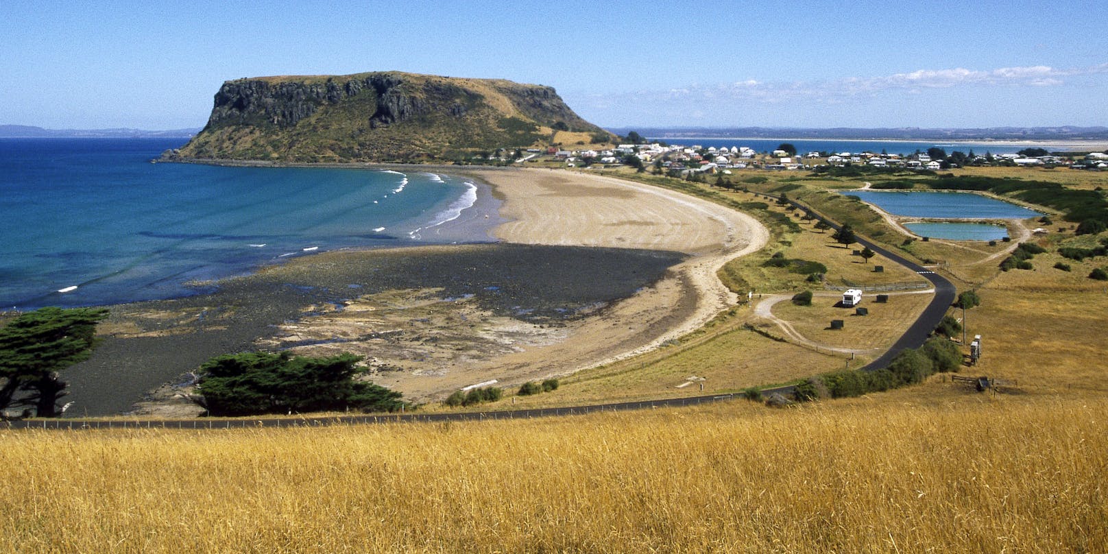 Die Ortschaft Stanley liegt auf dieser pittoresken Halbinsel im Nordwesten Tasmaniens