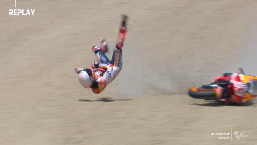 Marc Marquez fliegt ab