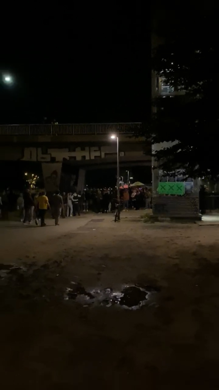 Party unter einer Brücke am Donaukanal