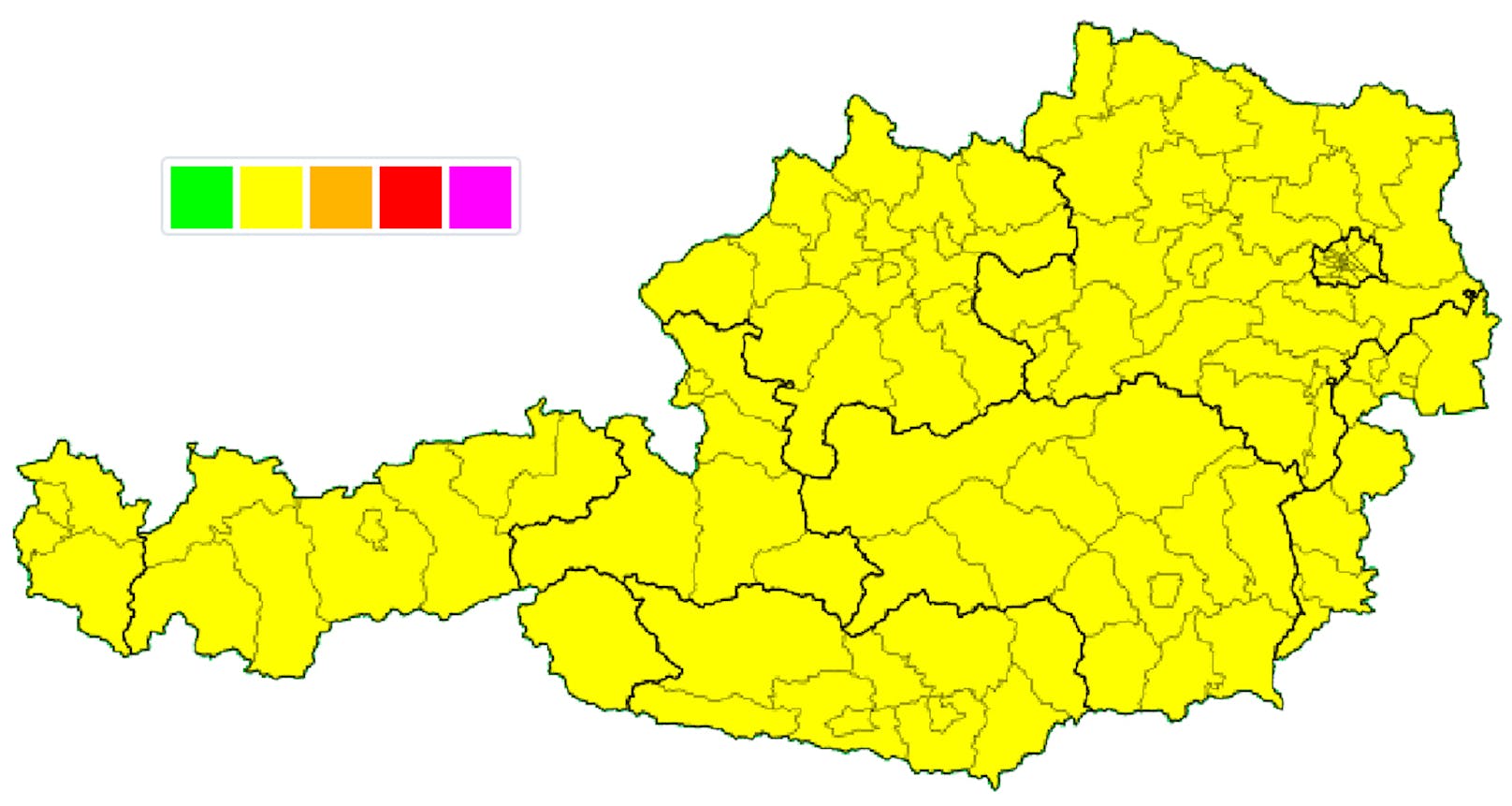 Gewitter und Hagel drohen: Vorwarnung für ganz Österreich am 2. Juli 2020, Stand 13 Uhr
