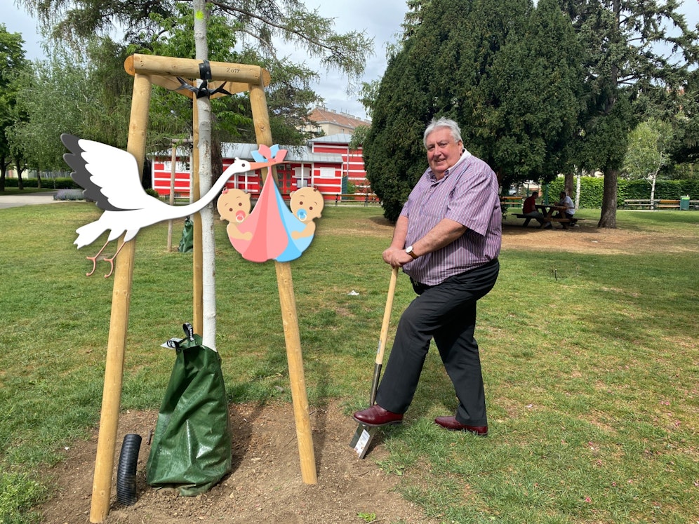 Für jedes Kind, das im Juli in Simmering geboren wird, lässt Bezirkschef Paul Stadler (FPÖ) einen Baum pflanzen.