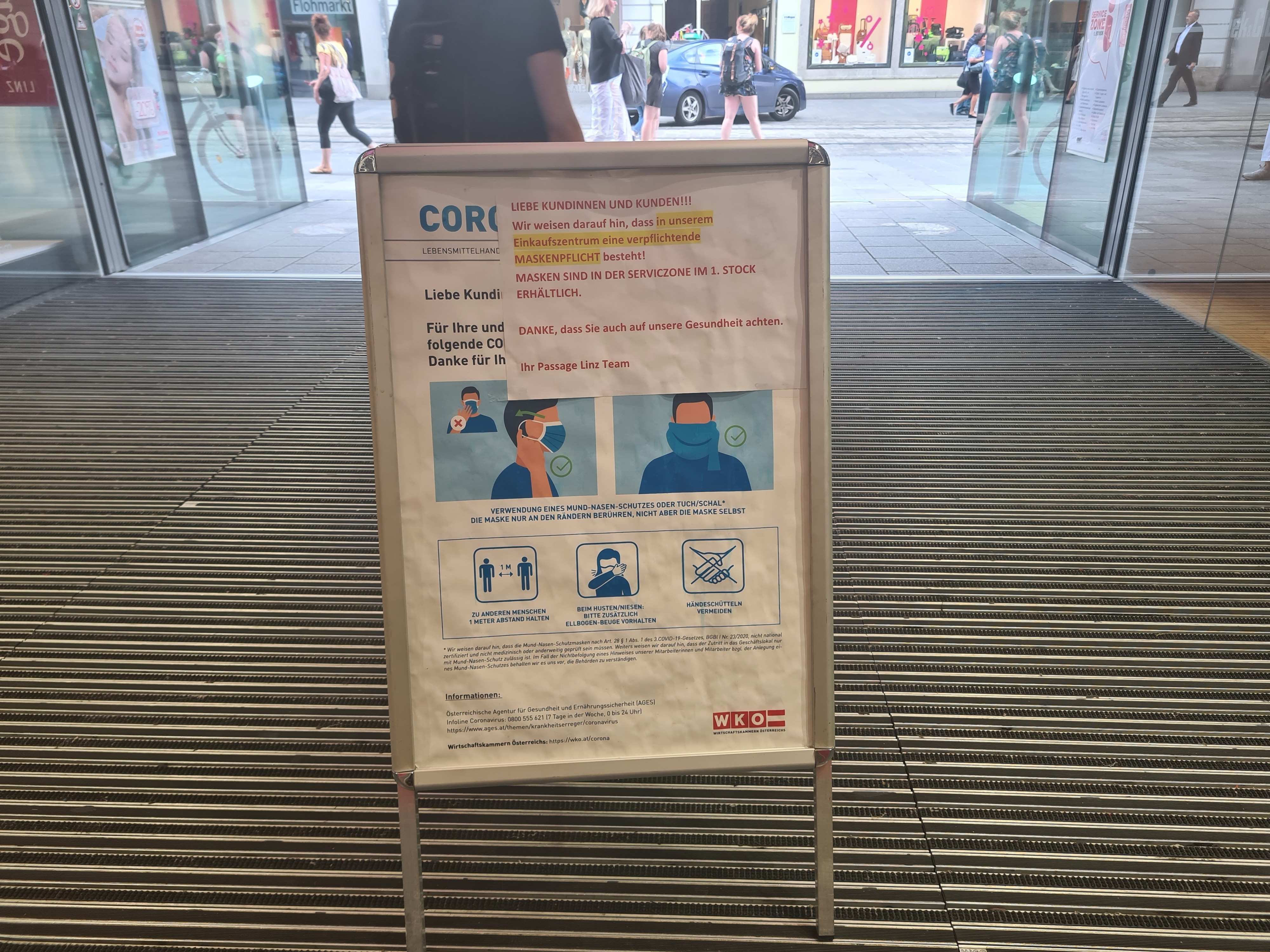 Dieser Aufsteller steht im Linzer 