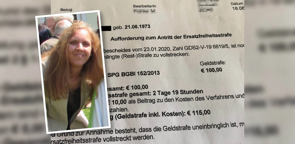 Mutter (47) mit Antrittsaufforderung zur Ersatzfreiheitsstrafe 