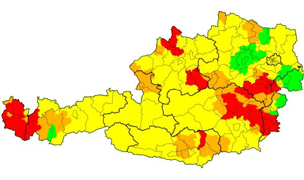 In Teilen Österreich ist mit Unwettern zu rechnen.