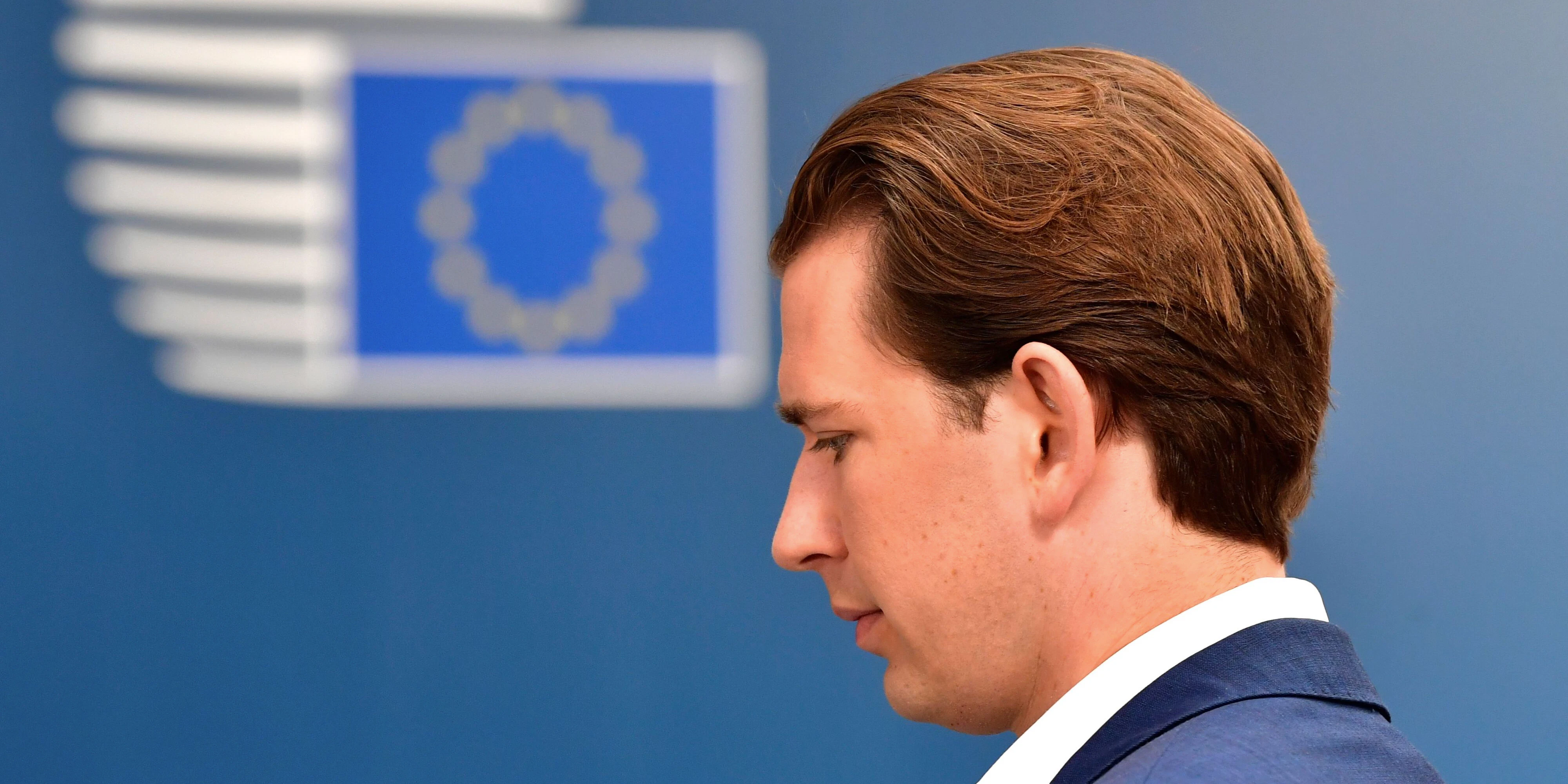 Bundeskanzler Kurz beim EU-Sondergipfel in Brüssel (19. Juli 2020)