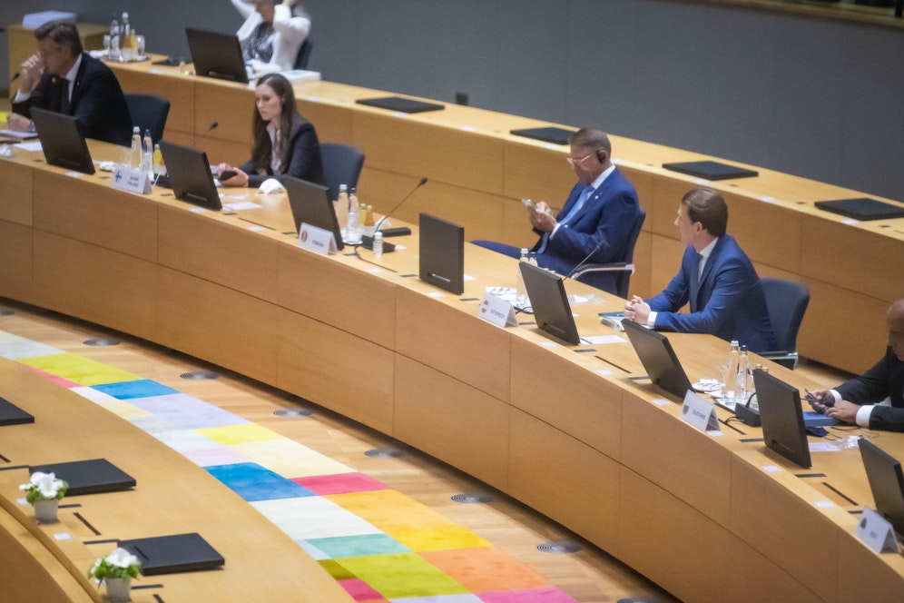 Bundeskanzler Sebastian Kurz beim EU-Gipfel in Wien.