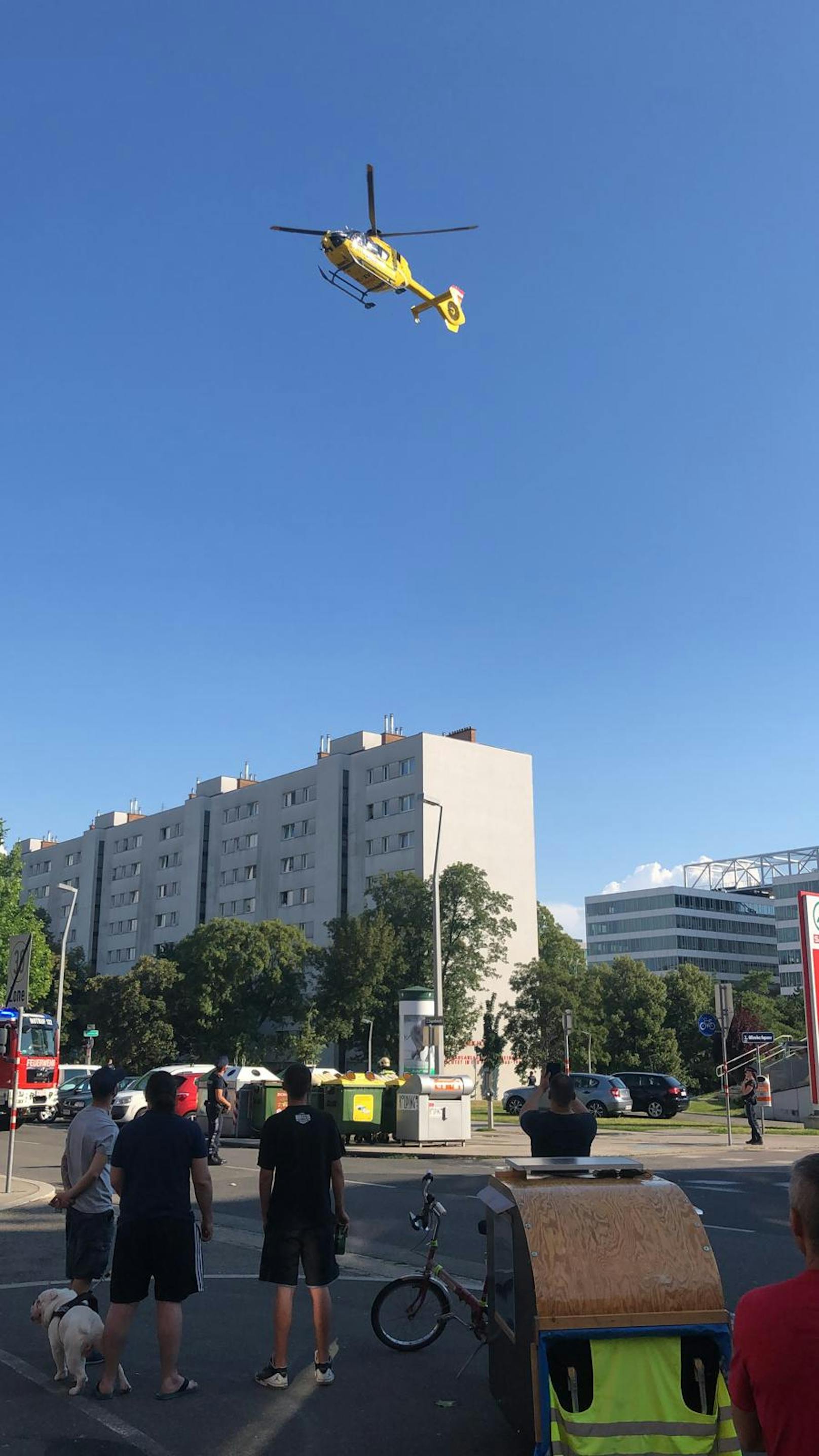 Ein Rettungshubschrauber flog den Buben ins Spital. 