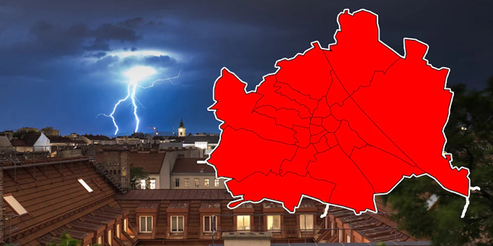 Rote Wetterwarnung für ganz Wien.