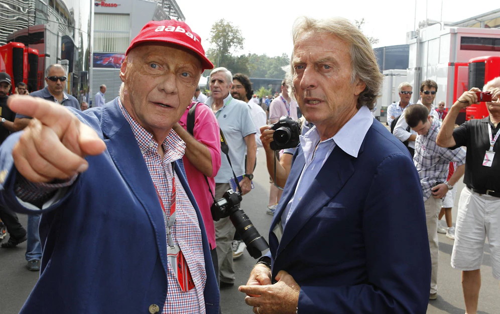 Niki Lauda mit Ferrari-Macher Luca di Montezemolo