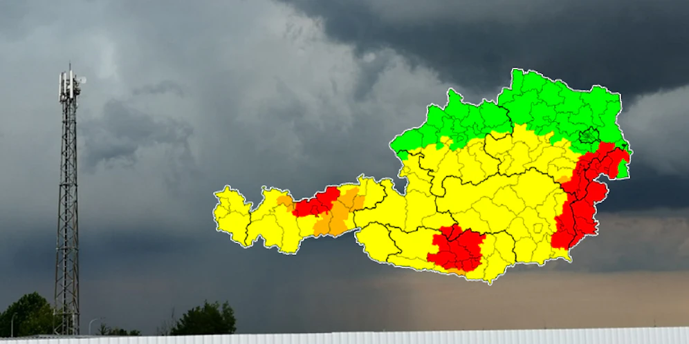 Ein schweres Gewitter zieht nach Wien.