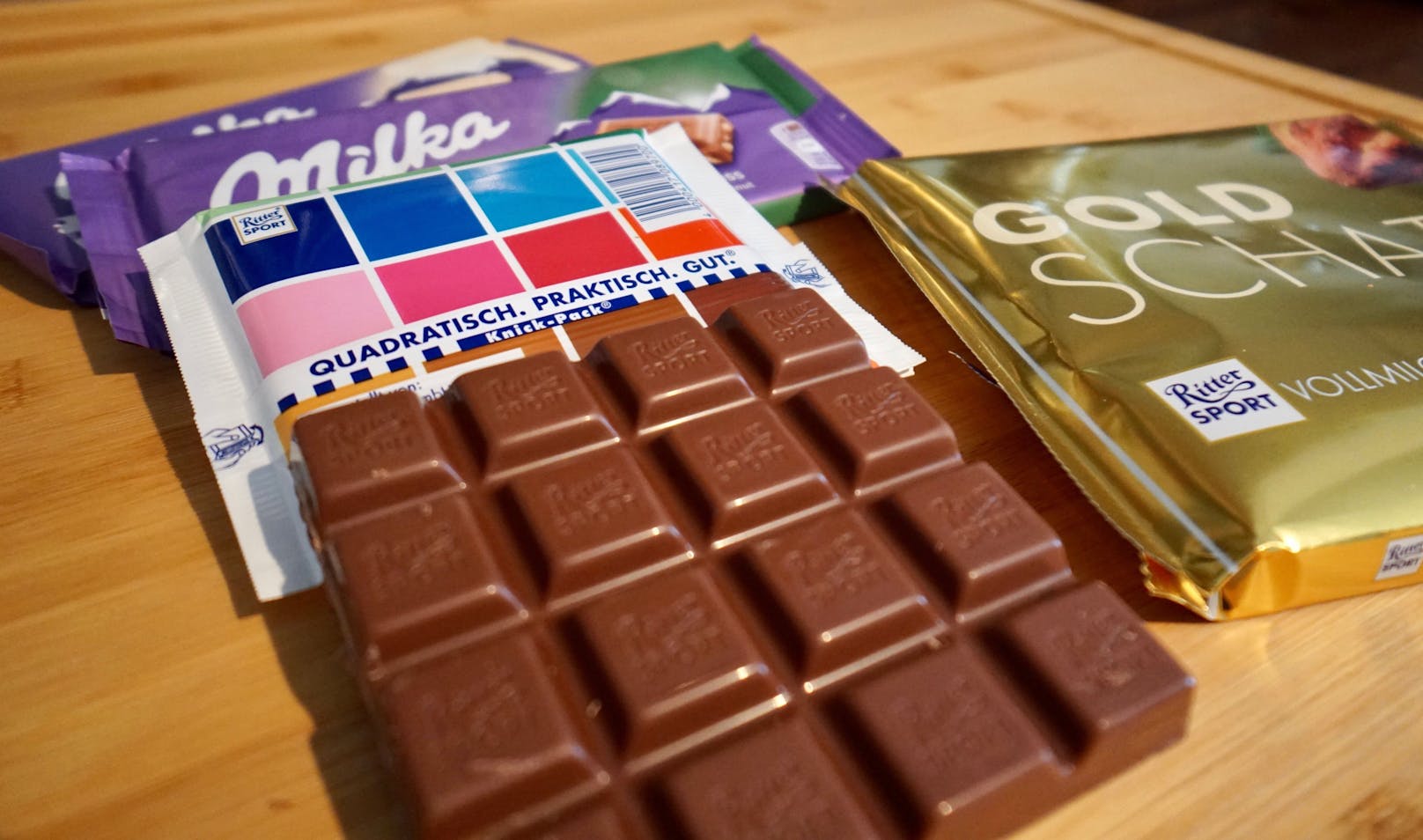 Ritter Sport ist und bleibt die einzige Schokolade in quadratischer Form.
