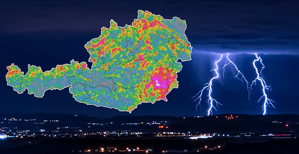 Gewitter-Höhepunkt in Österreich