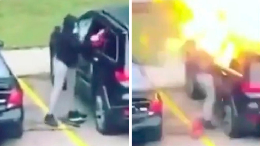 Eine plötzliche Explosion riss die Brandstifterin aus den Socken